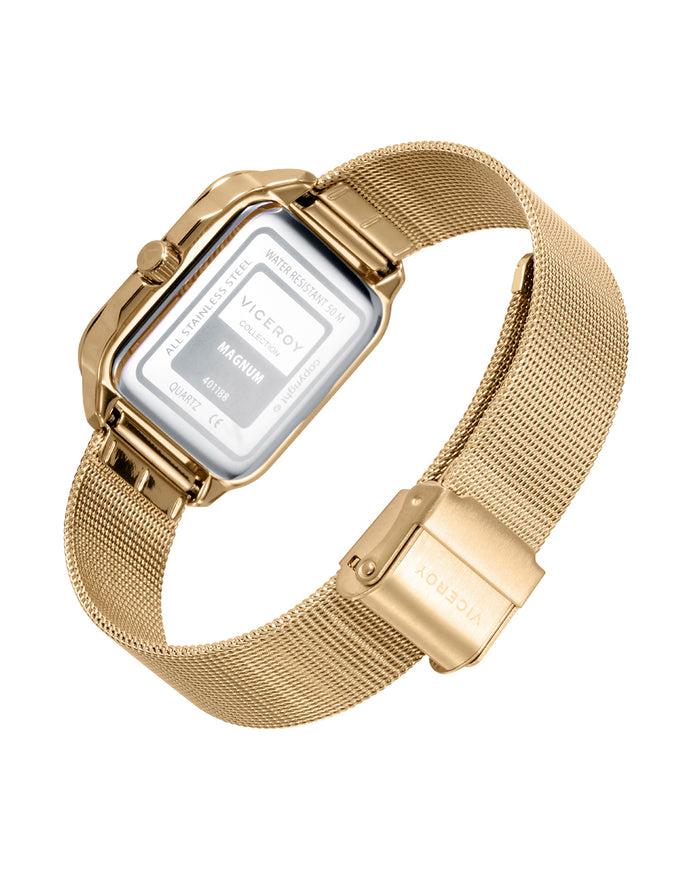 viceroy Reloj de Mujer Magnum caja y malla milanesa de acero en Ip dorado Liquidación