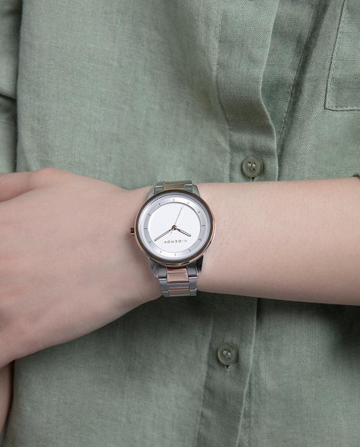 viceroy Reloj para mujer con correa brazalete bicolor y esfera blanca Solo queda un día