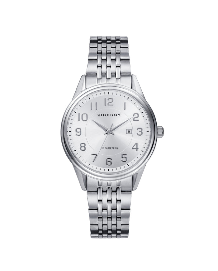 viceroy Reloj de mujer Grand 3 agujas de acero y esfera blanca Liquidación