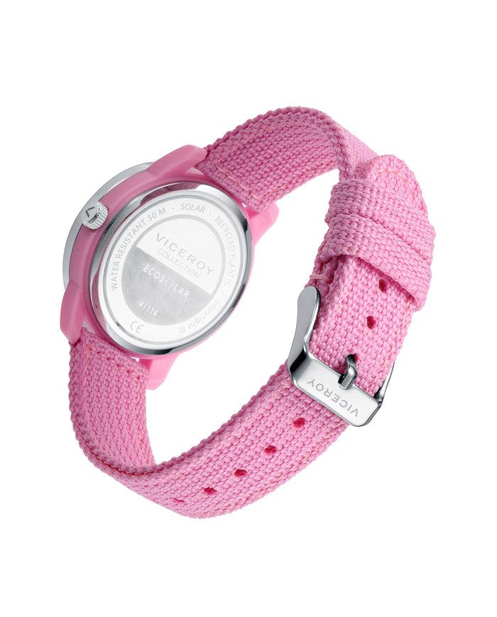 viceroy Reloj de mujer Ecosolar con caja de plástico reciclado y correa rosa de nylon Precio ultrabajo