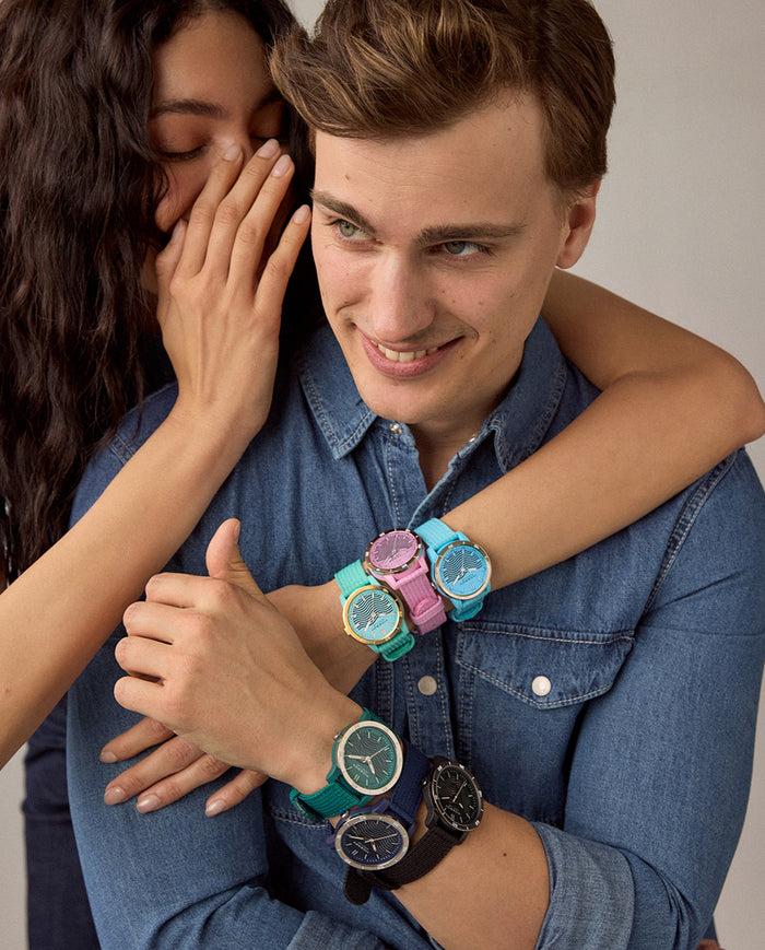 viceroy Reloj de mujer Ecosolar con caja de plástico reciclado y correa azul de nylon 2025