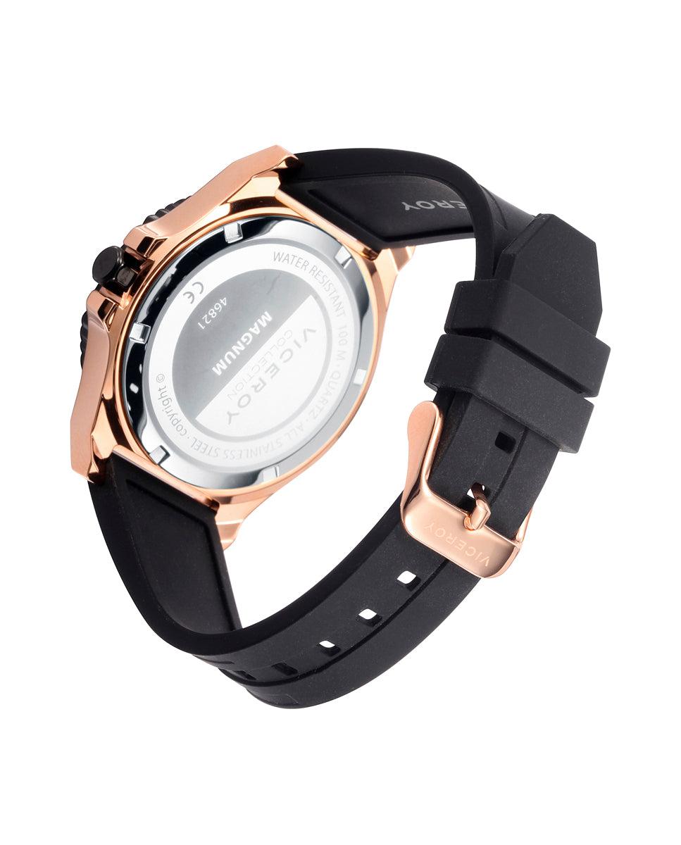 viceroy Reloj de hombre colección MAGNUM con caja de acero y correa de silicona negra Promoción por tiempo limitado