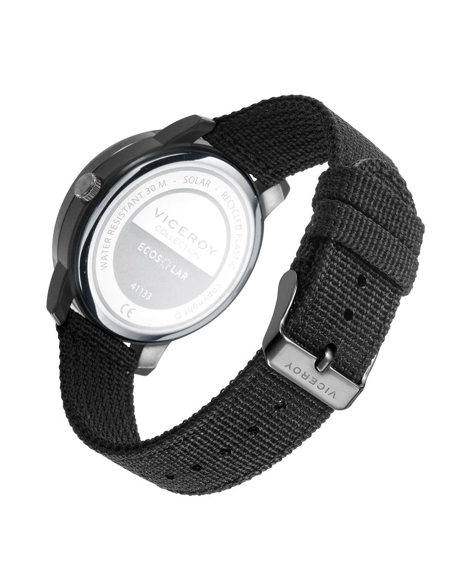 viceroy Reloj de hombre Ecosolar con caja de plástico reciclado y correa de nylon reciclado en negro Solo queda un día