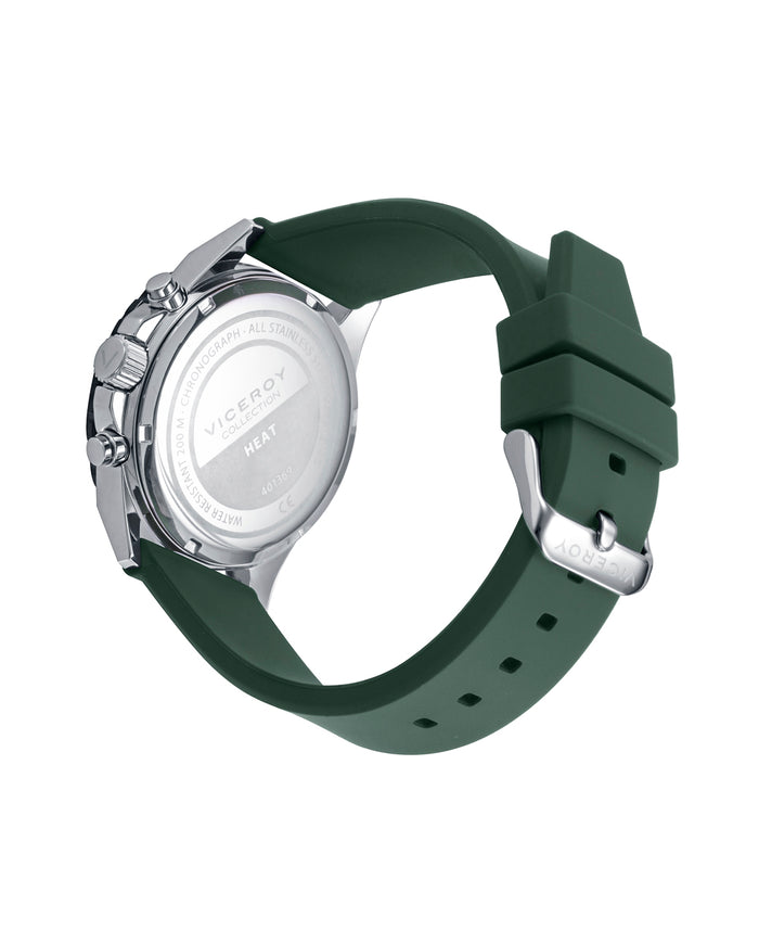 viceroy Reloj caja de acero con bisel giratorio y correa de silicona verde En oferta
