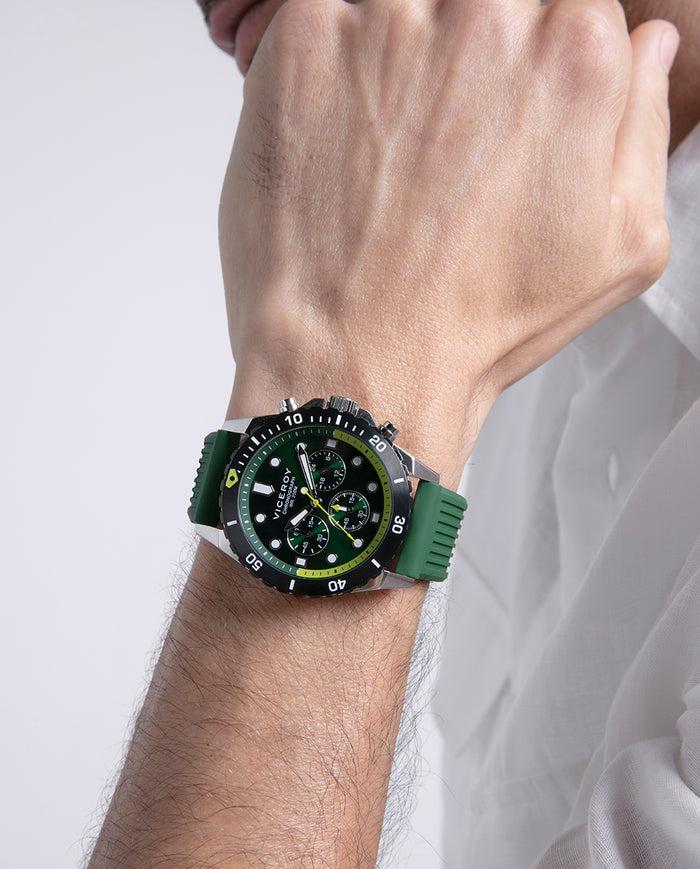 viceroy Reloj caja de acero con bisel giratorio y correa de silicona verde En oferta