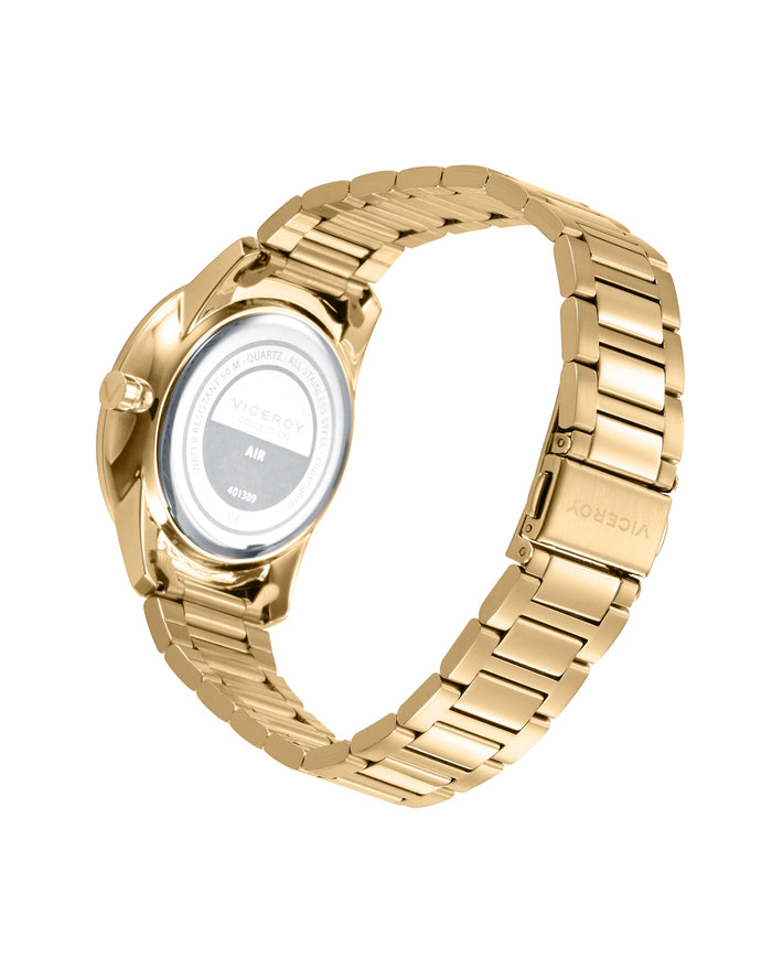 viceroy Reloj dorado para hombre con esfera negra de tres agujas Descuento por venta flash