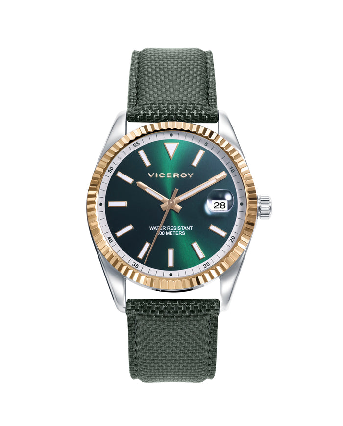 viceroy Reloj de hombre Chic con caja de acero y correa de nylon verde Grandes ahorros