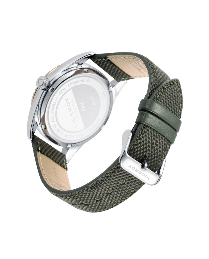 viceroy Reloj de hombre Chic con caja de acero y correa de nylon verde Grandes ahorros