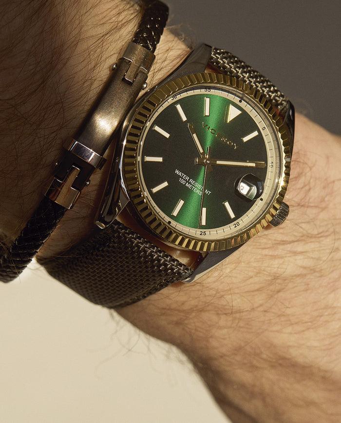 viceroy Reloj de hombre Chic con caja de acero y correa de nylon verde Grandes ahorros