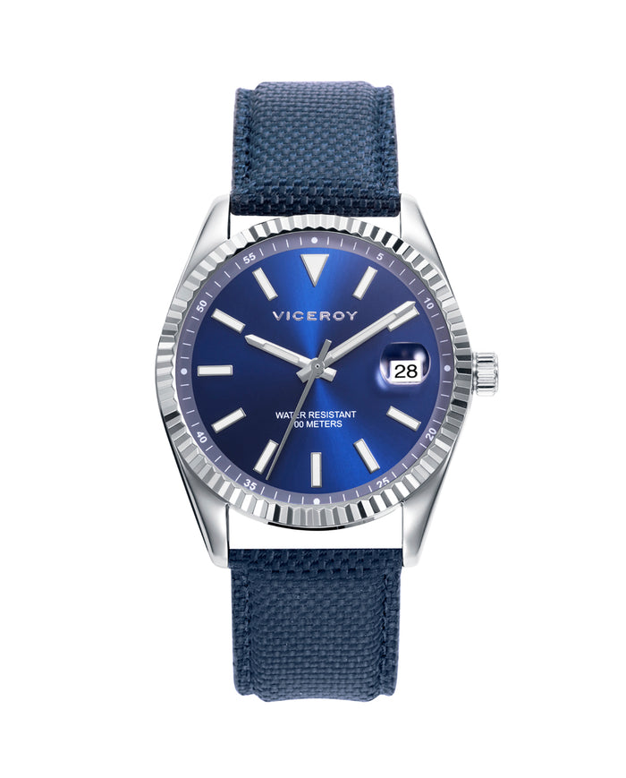 viceroy Reloj de hombre Chic con caja de acero y correa de nylon azul Rebajas de fin de temporada