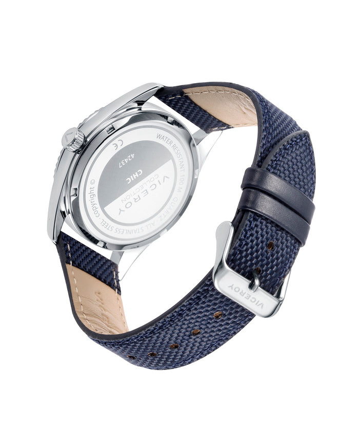 viceroy Reloj de hombre Chic con caja de acero y correa de nylon azul Rebajas de fin de temporada