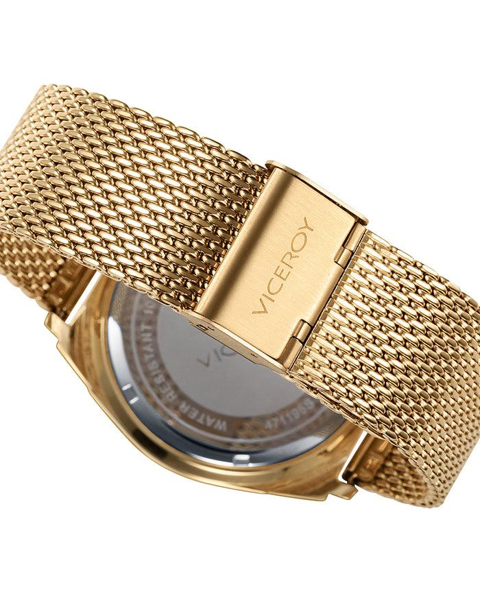 viceroy Reloj de hombre Magnum multifunción de acero IP dorado y malla milanesa 2025