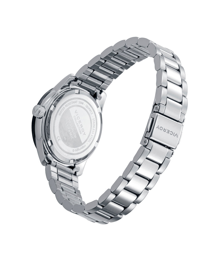 viceroy Reloj caja de acero con bisel cerámico negro 5 atm y brazalete acero con movimiento cuarzo Ventas relámpago
