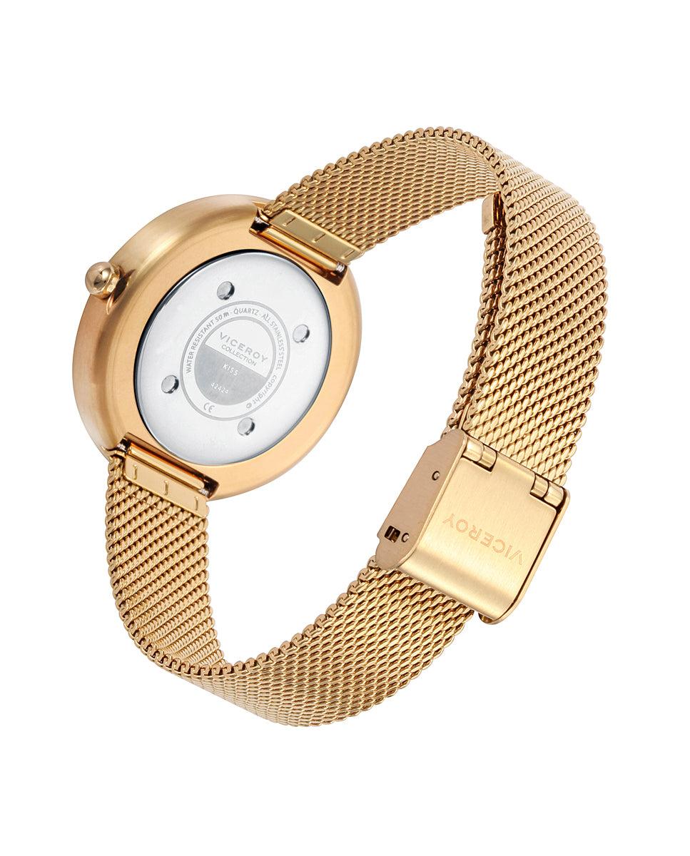 viceroy Reloj de mujer Kiss de acero con esfera verde y malla IP dorado Solo hoy