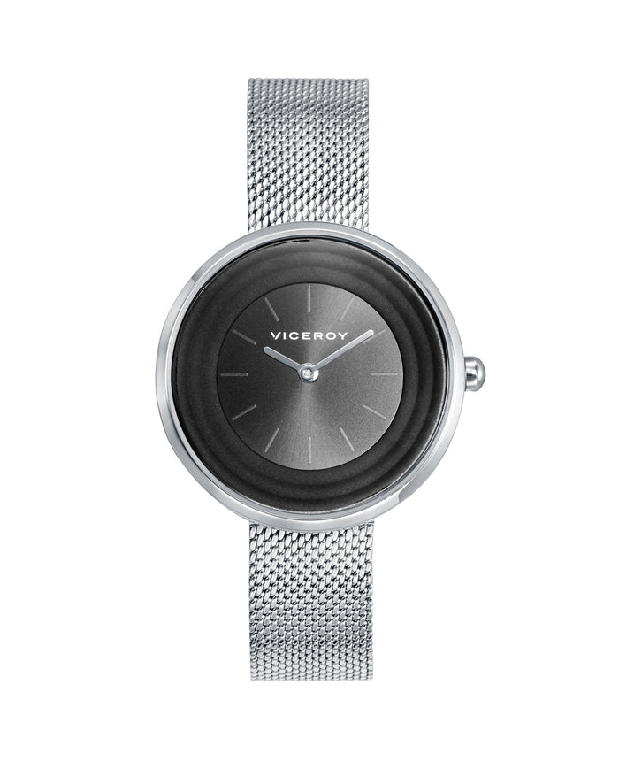 viceroy Reloj de mujer Kiss de acero con esfera negra y malla de acero Oferta especial de fábrica