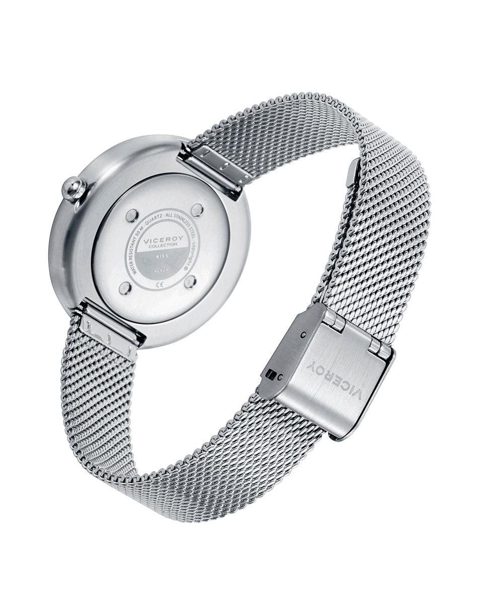 viceroy Reloj de mujer Kiss de acero con esfera negra y malla de acero Oferta especial de fábrica