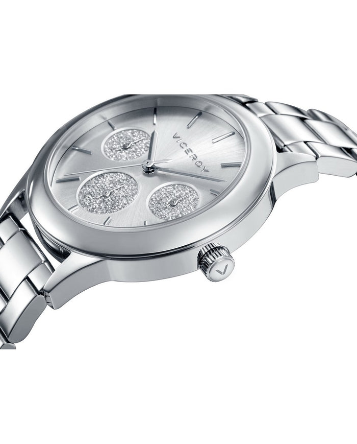 viceroy Reloj de mujer Chic multifunción de acero y esfera plateada Última moda