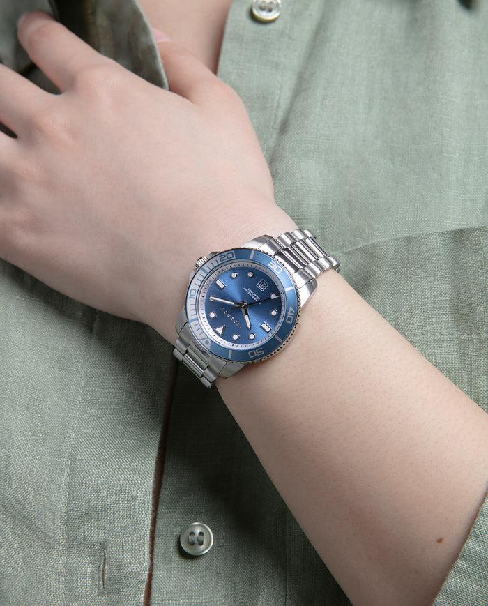 viceroy Reloj caja de acero con bisel de aluminio en color azul Outlet
