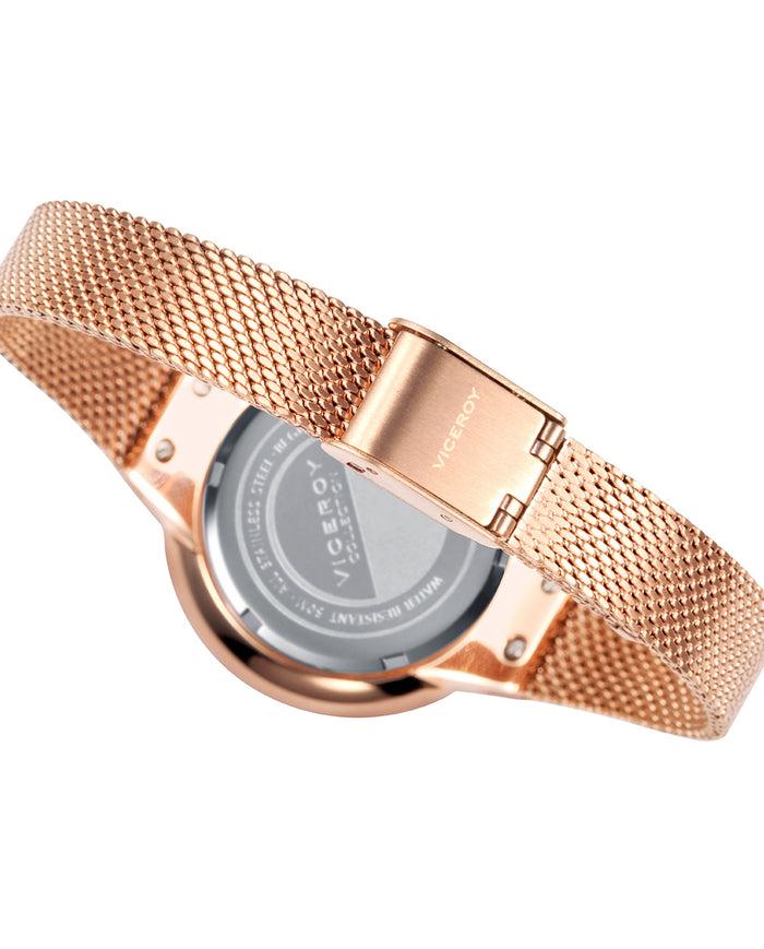 viceroy Reloj de mujer Air 42350-07 de acero con IP rosa y malla milanesa Ventas relámpago
