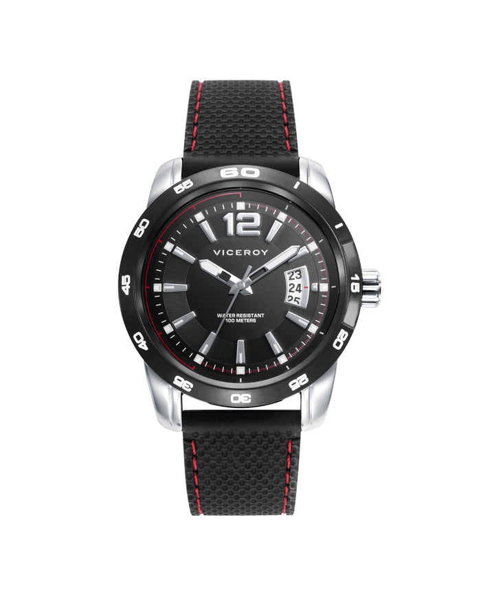 viceroy Reloj de hombre Heat con caja de acero y correa negra de silicona Últimos 3 días