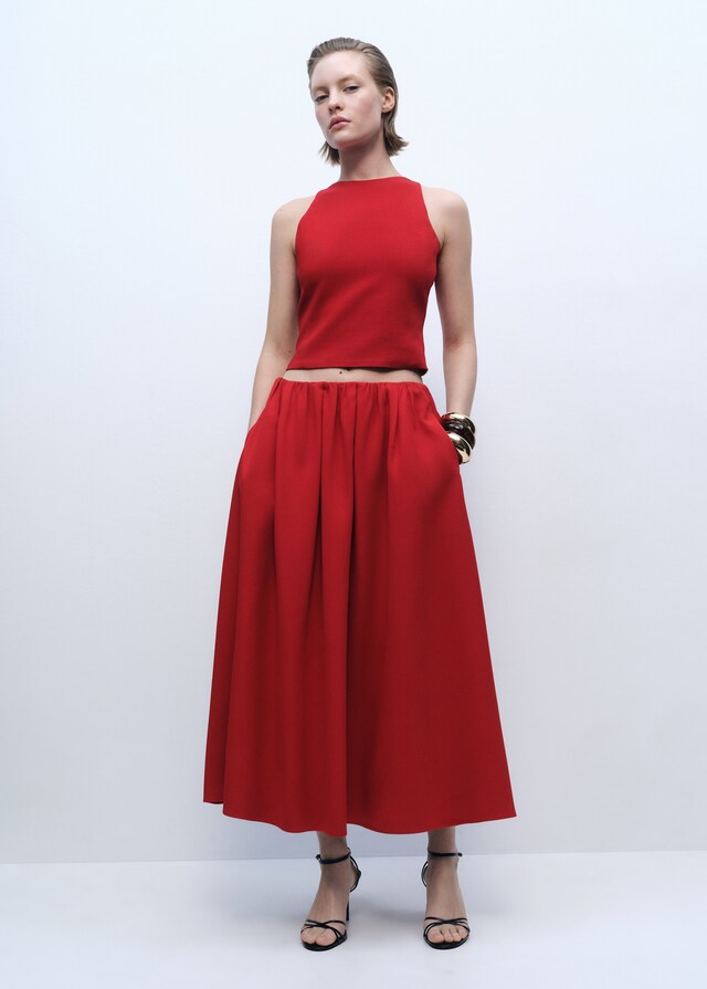 Mango Top crop lazo espalda Rebajas online