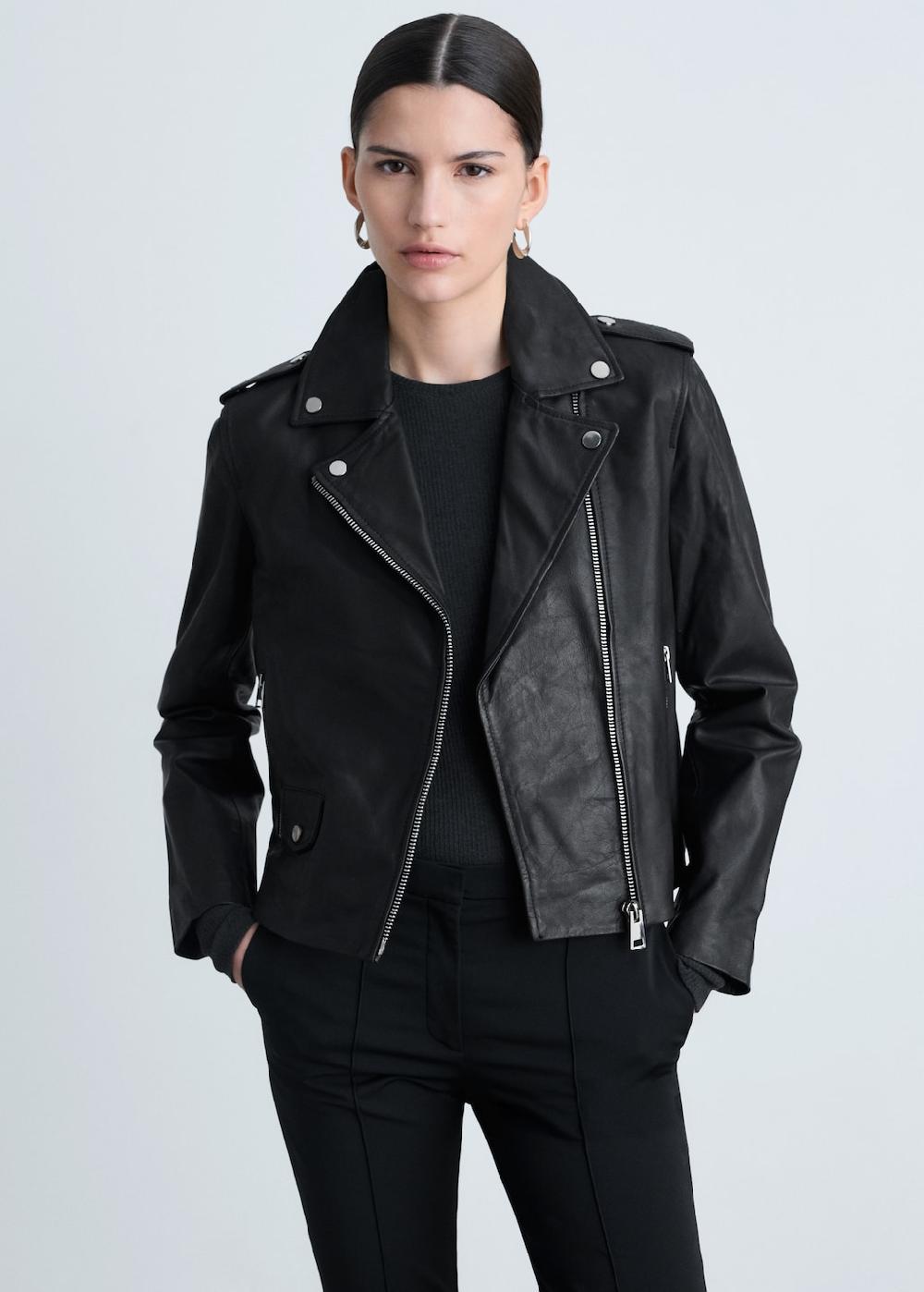 Mango Cazadora biker piel