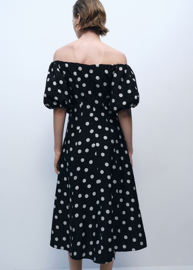 Mango Vestido topos palabra de honor Oferta especial