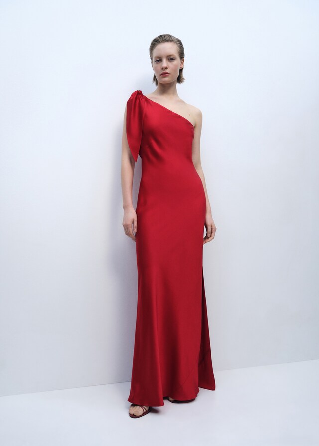 Mango Vestido satinado lazada COMPRAR AHORA