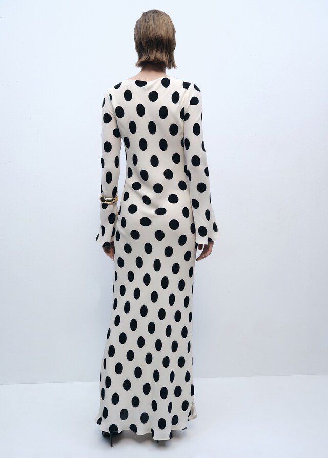 Mango Vestido topos manga acampanada Precio de fábrica