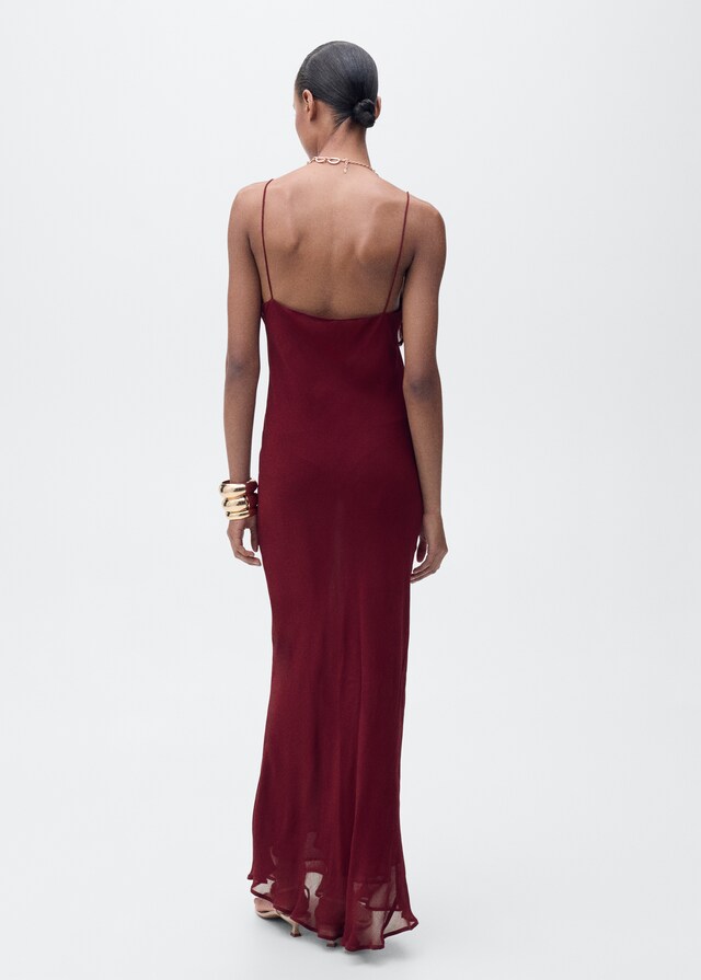 Mango Vestido gasa detalle volantes Solo queda un día