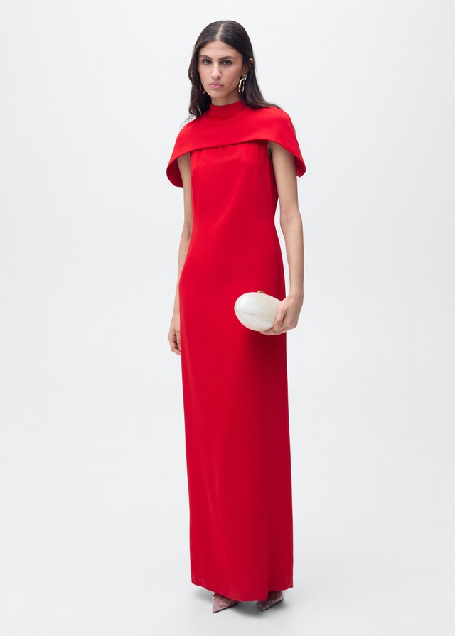 Mango Vestido recto cuello capa Grandes descuentos