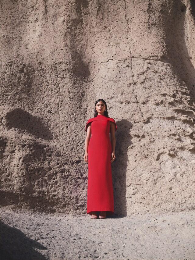 Mango Vestido recto cuello capa Grandes descuentos