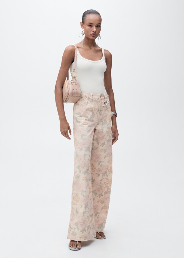 Mango Jeans wideleg estampado floral Liquidación