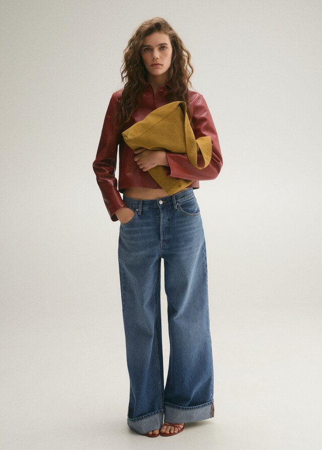 Mango Jeans wideleg bajo vuelto Tienda de fábrica