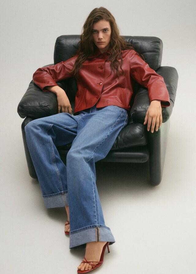 Mango Jeans wideleg bajo vuelto Tienda de fábrica