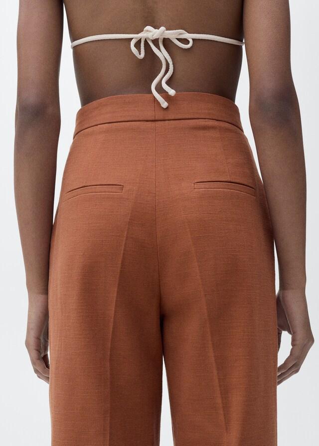 Mango Pantalón traje mezcla algodón y lino Descuentos del mes