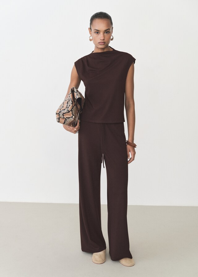 Mango Pantalón wideleg cintura elástica Oferta exclusiva
