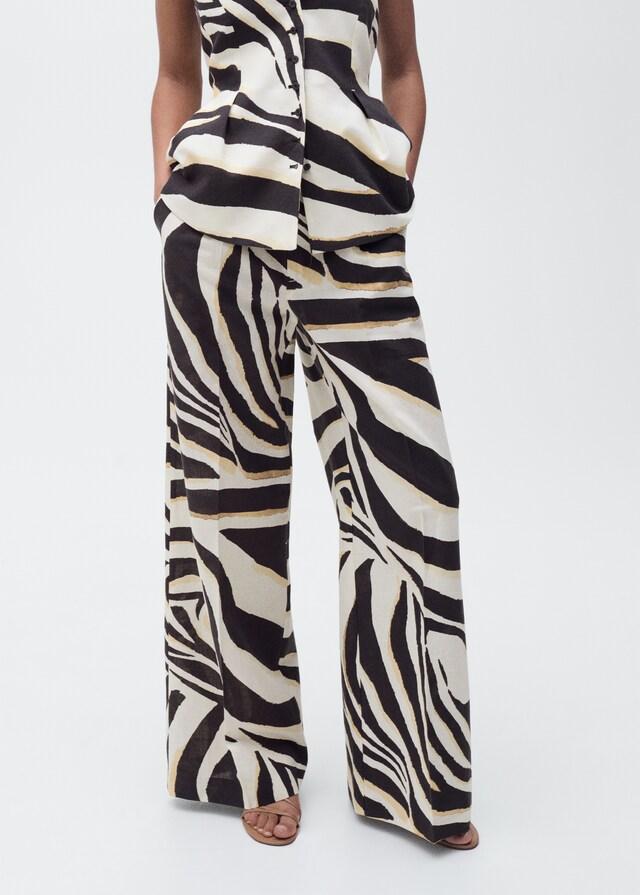 Mango Pantalón wideleg pinzas cebra Última moda
