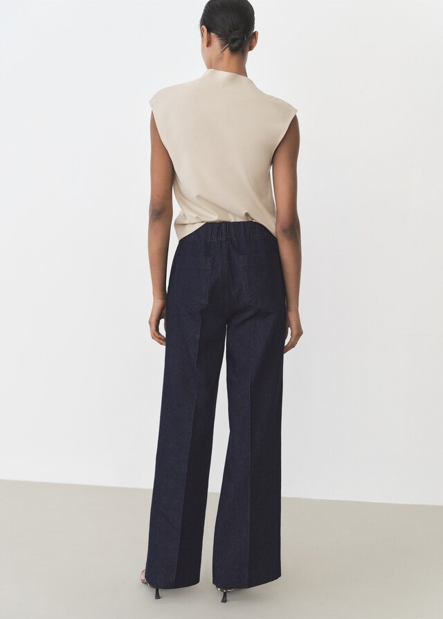 Mango Pantalón vaquero tiro alto wideleg Ofertas especiales