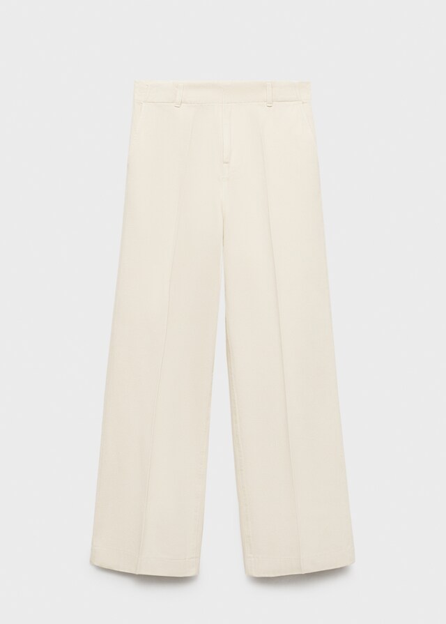 Mango Pantalón algodón wideleg tiro alto Grandes ahorros
