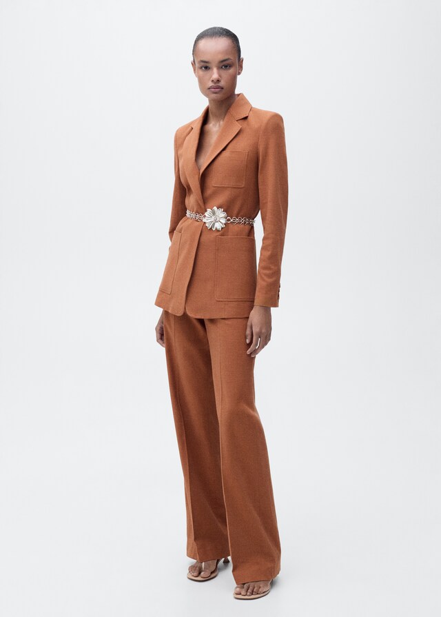 Mango Blazer traje mezcla algodón y lino Devoluciones gratuitas