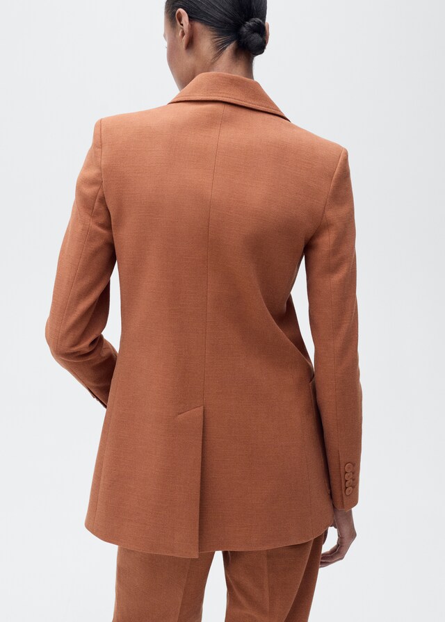 Mango Blazer traje mezcla algodón y lino Devoluciones gratuitas