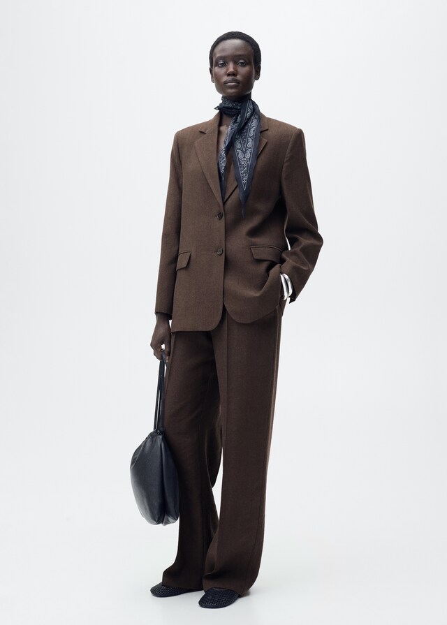 Mango Blazer recta traje lyocell En línea