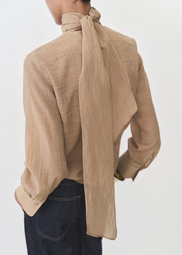 Mango Blusa textura lazada Venta caliente