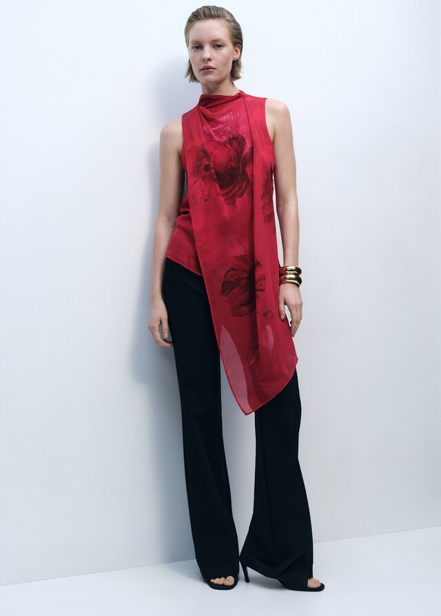 Mango Blusa flores fular Los más vendidos