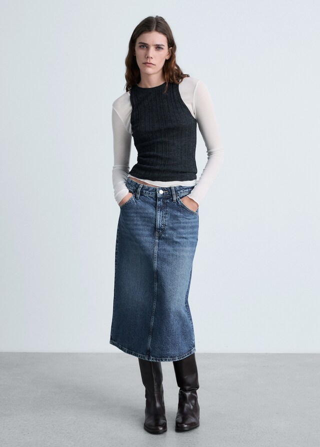 Mango Falda midi vaquera Tienda
