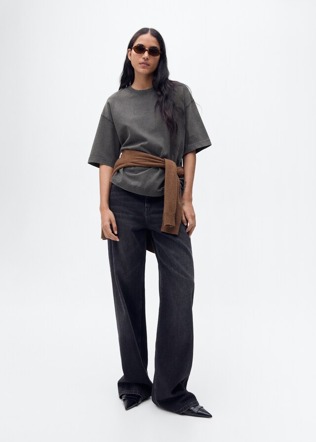 Mango Camiseta algodón oversize Promoción trimestral