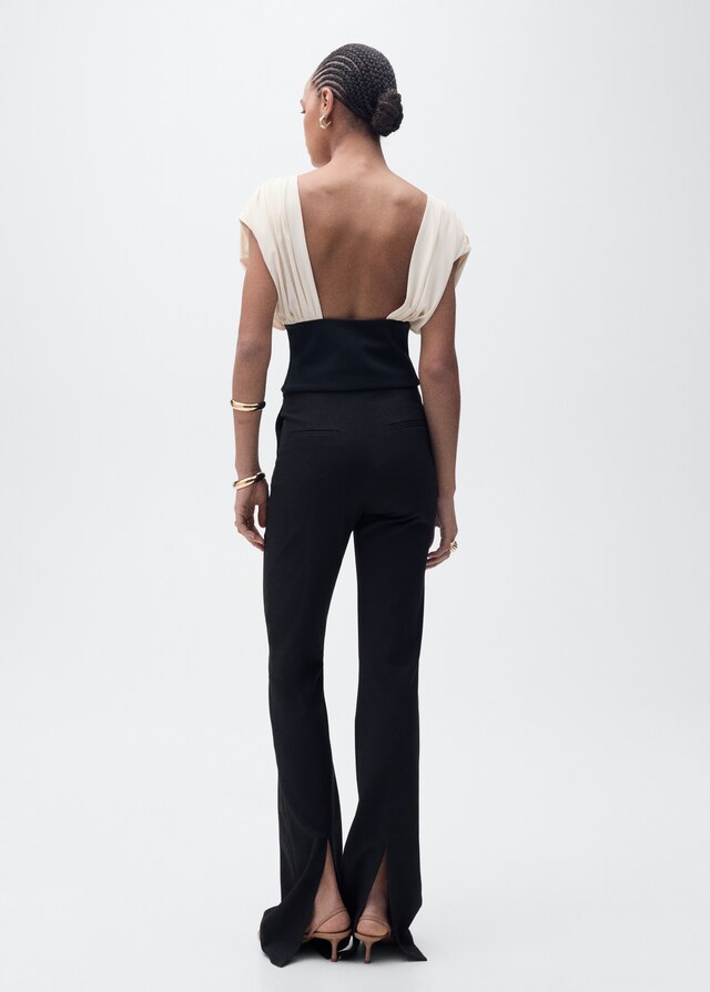 Mango Top drapeado combinado Oferta exclusiva