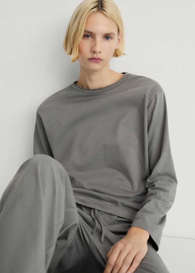 Mango Pijama dos piezas algodón diseño liso Los más vendidos