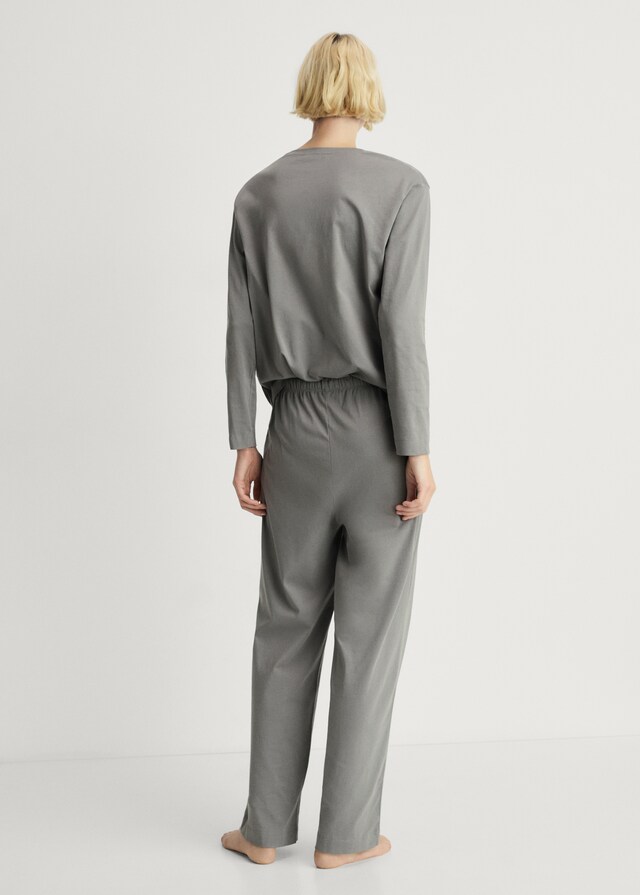 Mango Pijama dos piezas algodón diseño liso Los más vendidos